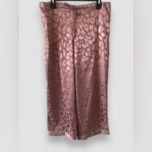 Natori Leopard Animal Print Pajama Pants Only Satin Lightweight Womens Size M